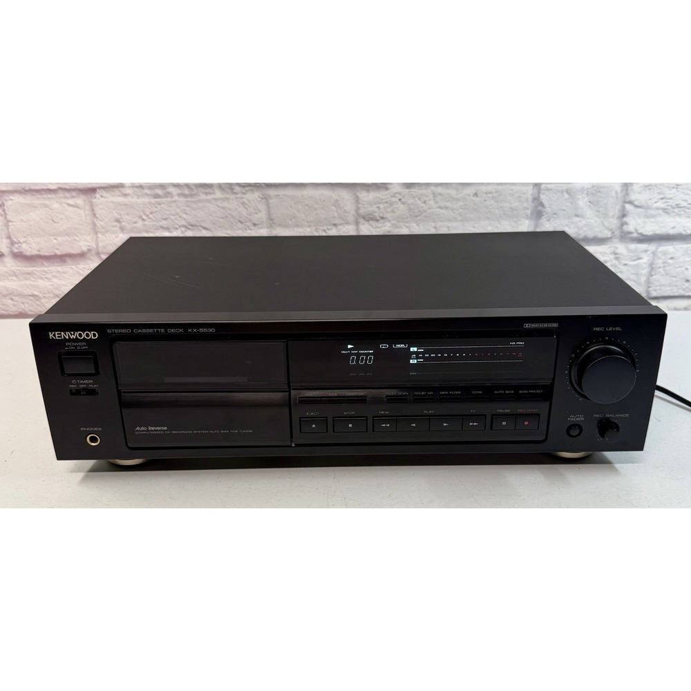 Kenwood KX-5530 Stereo Cassette Deck Black Auto Reverse Dolby *TESTED*